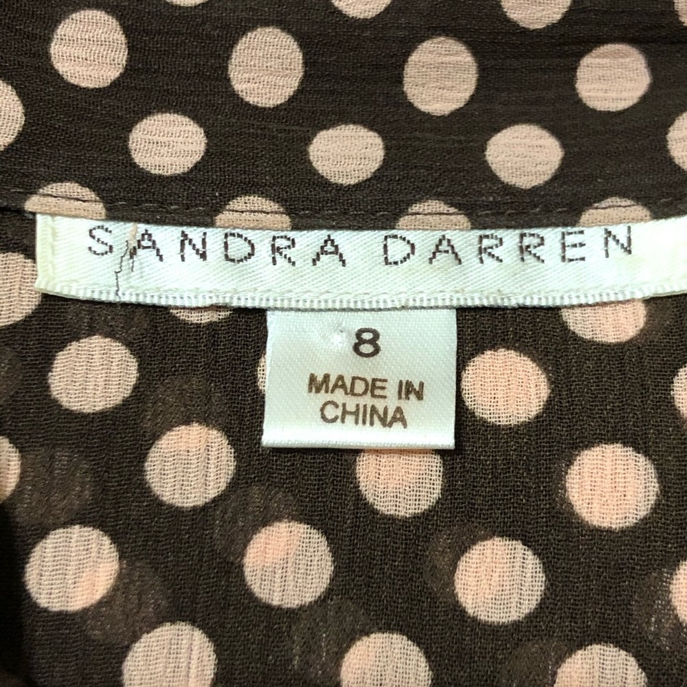 Sandra Darren peach and brown polkadot dress - Picture 6 of 6